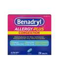 Benadryl Benadryl Allergy Plus 24 Count, PK24 5355726